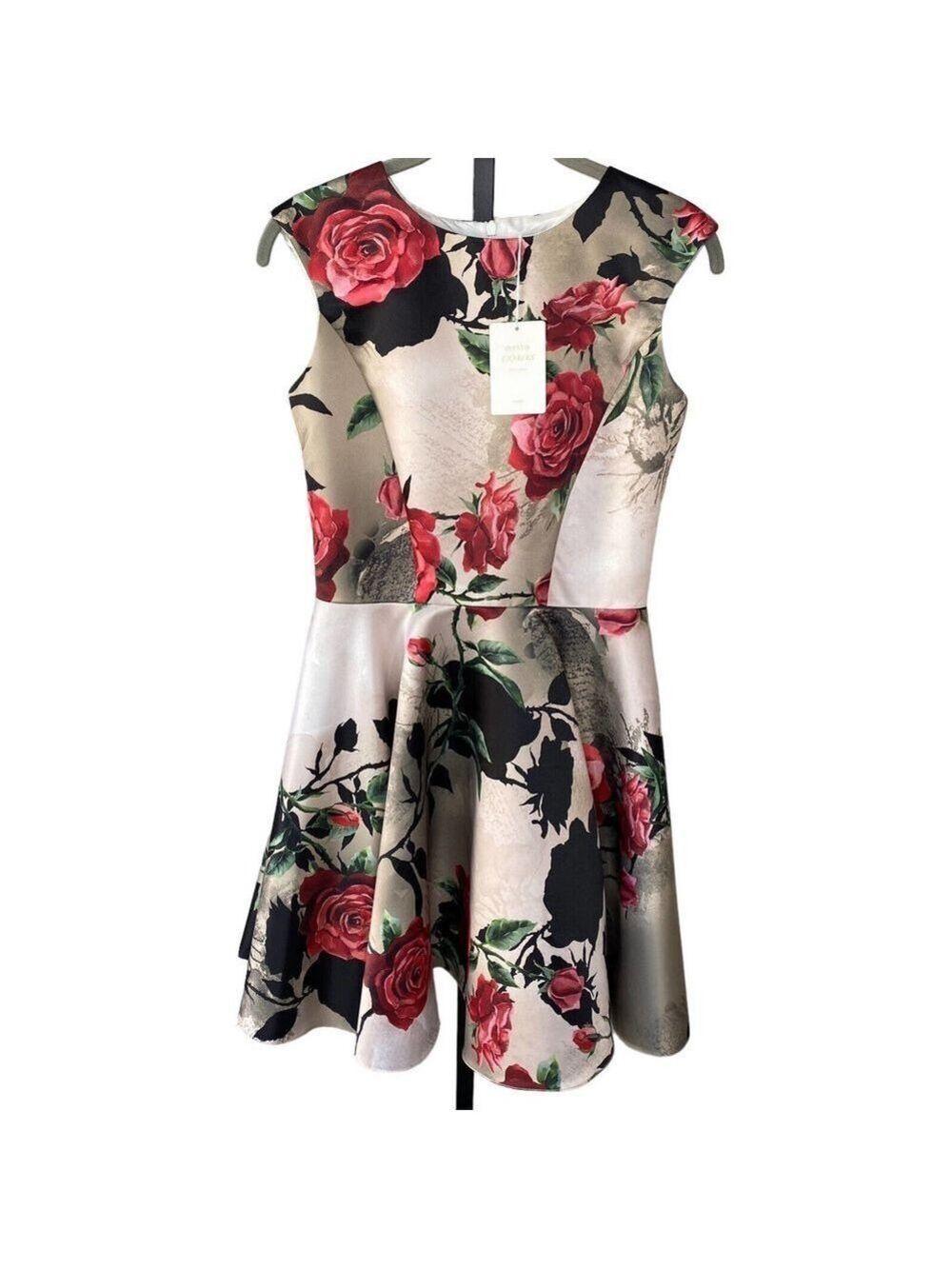David Charles Gold Label Girls Sz 14 Satin Floral Party Dress Tulle Skirt 6111P